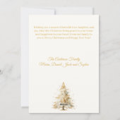 Weihnachtsbaumschnee Beige elegante Schrift Feiertagskarte (Rückseite)