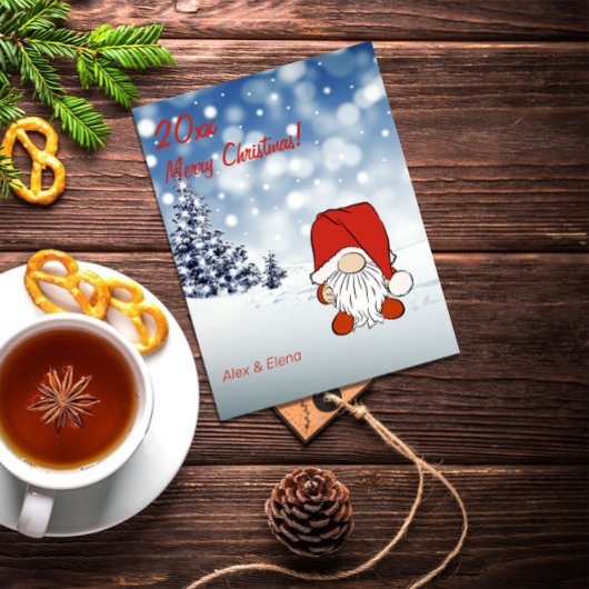 Weihnachtsbaumschnee Feiertagspostkarte