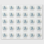 Weihnachtsbaumschnee in Aquarellfarbe Schneegleid Geschenkpapier (Flach)