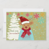 Weihnachtsbaumschnee Vintag Grün Rot Feiertagskarte (Vorderseite)