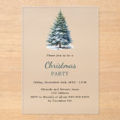 Weihnachtsbaumschnee von Hand gezeichnet Acryleinladungen (Vorderseite)