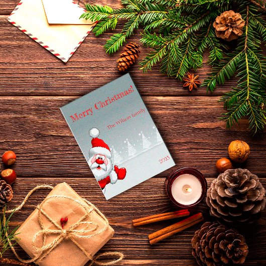 Weihnachtsbaumschnee Weihnachtsmann Postkarte