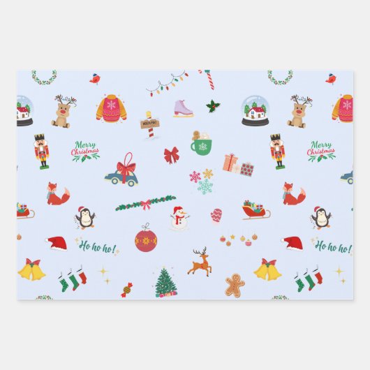 Weihnachtsbaumschnee Winterschneeflocke Weihnachts Geschenkpapier Set (Vorderseite)
