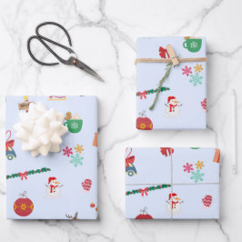 Weihnachtsbaumschnee Winterschneeflocke Weihnachts Geschenkpapier Set