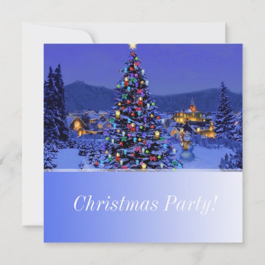Weihnachtsbaumschneeabend Party Einladung (Rückseite)