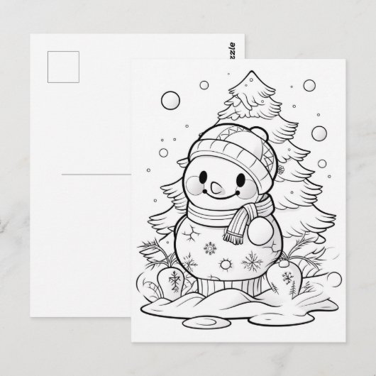 Weihnachtsbaumschneedecke Postkarte (Vorne/Hinten)