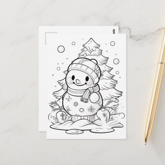 Weihnachtsbaumschneedecke Postkarte (Vorderseite/Rückseite Beispiel)
