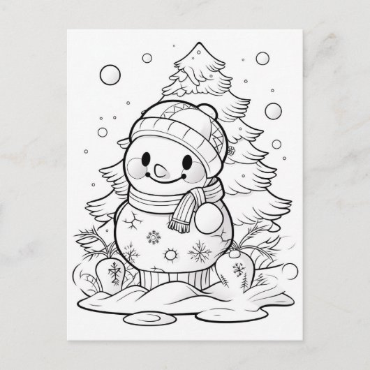 Weihnachtsbaumschneedecke Postkarte (Vorderseite)