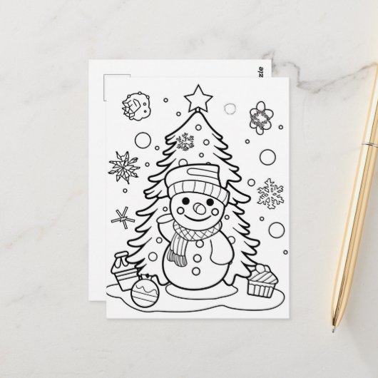 Weihnachtsbaumschneedecke Postkarte (Vorderseite/Rückseite Beispiel)