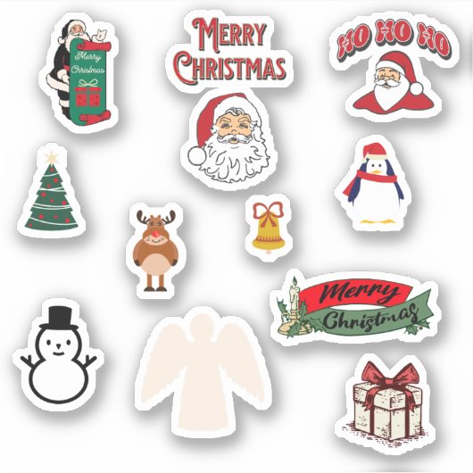 Weihnachtsbaumschneeelengel Pinguin Set Aufkleber (Vorderseite)