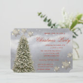 Weihnachtsbaumschneeflocken, Firmenweihnachtsweihn Einladung (Stehend Vorderseite)