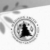 Weihnachtsbaumschneeflocken Rücksendeadresse Permastempel