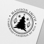 Weihnachtsbaumschneeflocken Rücksendeadresse Permastempel