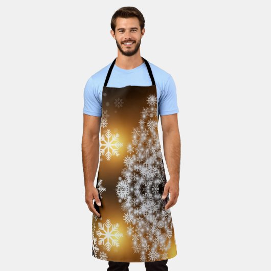 Weihnachtsbaumschneeflocken Schürze (Getragen)