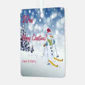 Weihnachtsbaumschneemänner Metal Square Ornament (Vorderseite links)