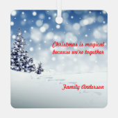 Weihnachtsbaumschneemänner Metal Square Ornament (Rückseite)