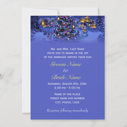 Weihnachtsbaumschneezeit Einladung (Vorderseite)