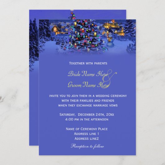 Weihnachtsbaumschneezeit Einladung (Vorne/Hinten)