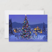 Weihnachtsbaumschneezeit RSVP Karte (Rückseite)