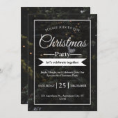 Weihnachtsbaumschwarze Party Einladung (Vorne/Hinten)