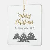Weihnachtsbaumskript Minimalistische Festfamilie Keramikornament (Links)