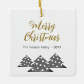 Weihnachtsbaumskript Minimalistische Festfamilie Keramikornament (Vorderseite)