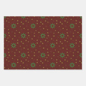 Weihnachtsbaumstars auf weiß und rot geschenkpapier set (Vorderseite 3)