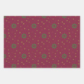 Weihnachtsbaumstars auf weiß und rot geschenkpapier set (Vorderseite)