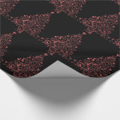 Weihnachtsbaumstars Schwarzer Metallischer Roter L Geschenkpapier (Ecke)
