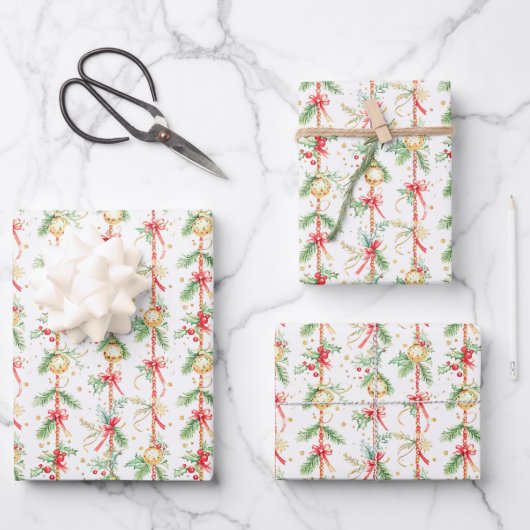 Weihnachtsbaumsteine Geschenkpapier Set (Vorderseite)
