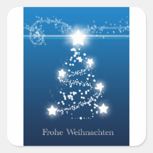 Weihnachtsbaumstern Frohe Weihnachten Quadratischer Aufkleber
