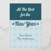 Weihnachtsbaumsternchen Snowflake Foto blau Folien Feiertagskarte (Rückseite)