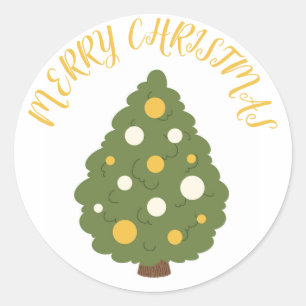 Weihnachtsbaumsticker mit "Frohe Weihnachten Runder Aufkleber