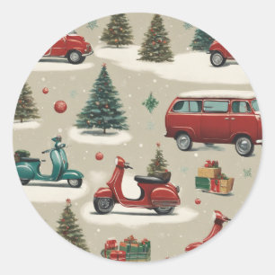 Weihnachtsbaumsticker mit Ornamenten und Runder Aufkleber