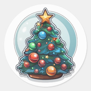 Weihnachtsbaumsticker Runder Aufkleber