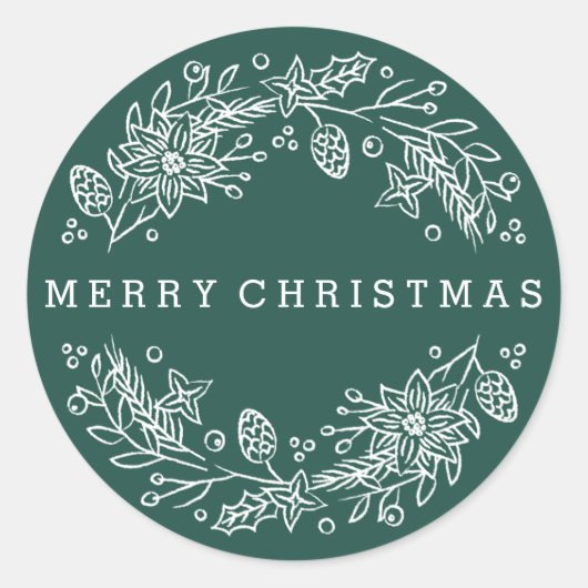 Weihnachtsbaumsticker - Wald Runder Aufkleber (Vorderseite)