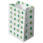 Weihnachtsbaumstreifen Mittlere Geschenktüte (Rückseite Schrägansicht)