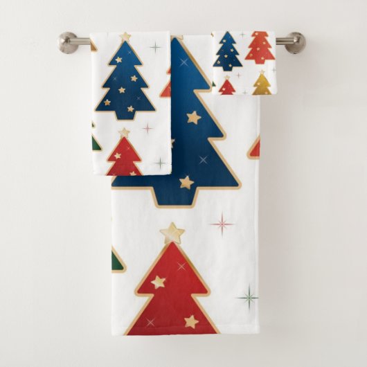 Weihnachtsbaumstruktur Badhandtuch Set (Insitu)