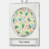 Weihnachtsbaumstruktur Banner-Ornament Silber (Links)