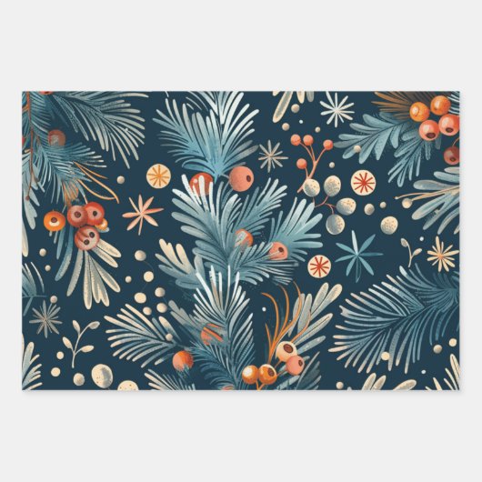 Weihnachtsbaumstruktur Geschenkpapier Set (Vorderseite 3)