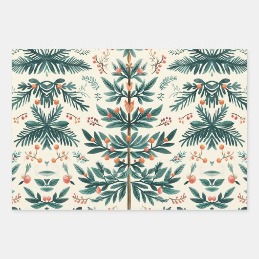 Weihnachtsbaumstruktur Geschenkpapier Set (Vorderseite 2)