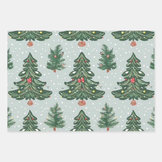 Weihnachtsbaumstruktur Geschenkpapier Set (Vorderseite)