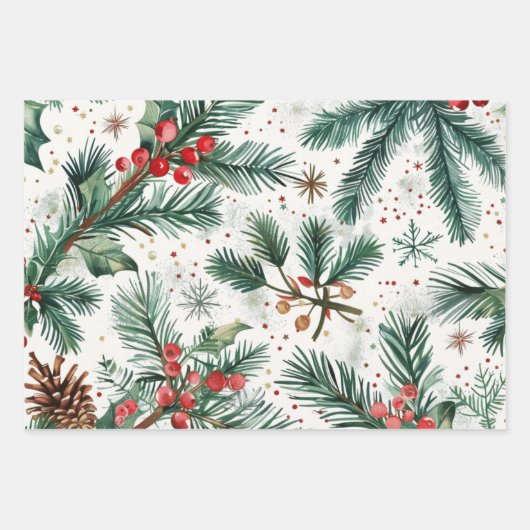 Weihnachtsbaumstruktur Geschenkpapier Set (Vorderseite 2)