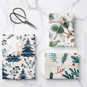 Weihnachtsbaumstruktur Geschenkpapier Set