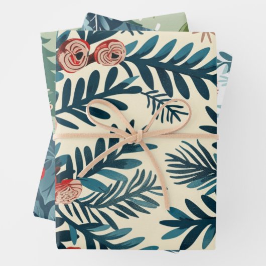 Weihnachtsbaumstruktur Geschenkpapier Set (Beispiel)