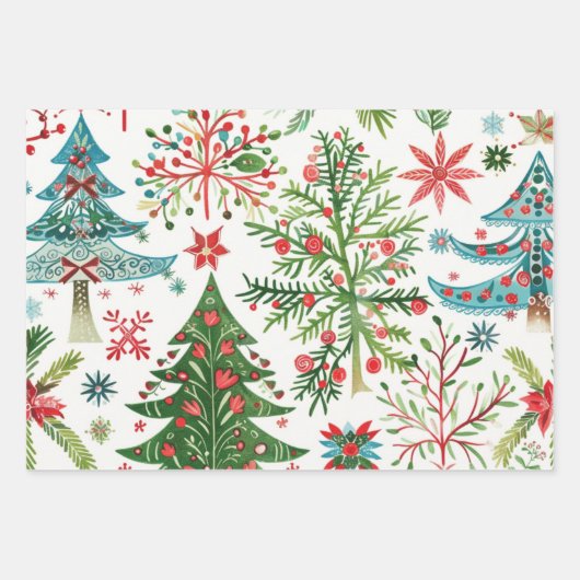 Weihnachtsbaumstruktur Geschenkpapier Set (Vorderseite 2)