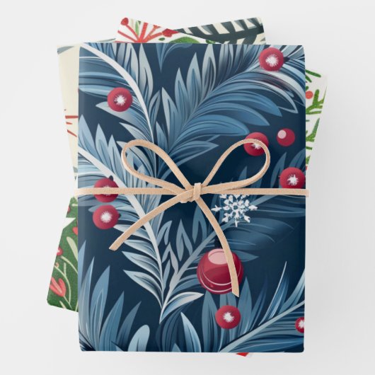 Weihnachtsbaumstruktur Geschenkpapier Set (Beispiel)