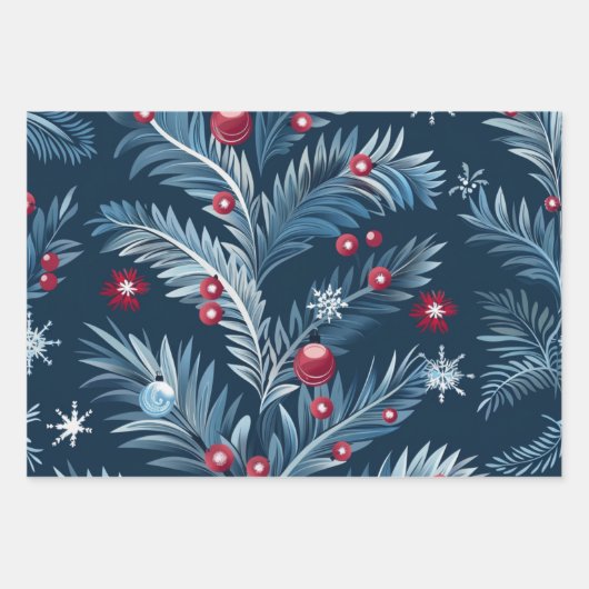 Weihnachtsbaumstruktur Geschenkpapier Set (Vorderseite)