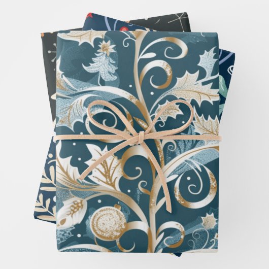 Weihnachtsbaumstruktur Geschenkpapier Set (Beispiel)