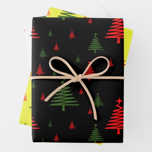 Weihnachtsbaumstruktur Geschenkpapier Set (Beispiel)